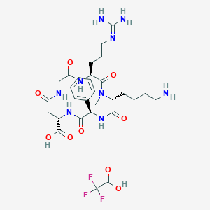 molecular formula C29H42F3N9O9 B8087016 c(phg-isoDGR-(NMe)k) TFA 