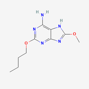 molecular formula C10H15N5O2 B8087945 2-butoxy-8-methoxy-9h-purin-6-amine 