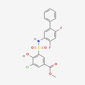 molecular formula C20H14ClF2NO5S B8088061 NDI-091143 