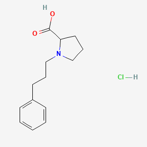 1-(3-Phenylpropyl)pyrrolidine-2-carboxylic acid;hydrochloride