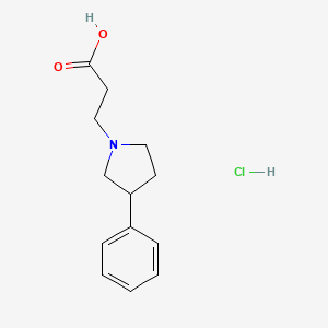 3-(3-Phenylpyrrolidin-1-yl)propanoic acid;hydrochloride