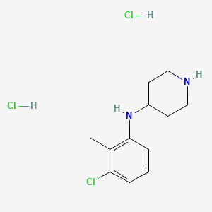 molecular formula C12H19Cl3N2 B8088459 N-(3-Chloro-2-methylphenyl)piperidin-4-amine (2HCl) 