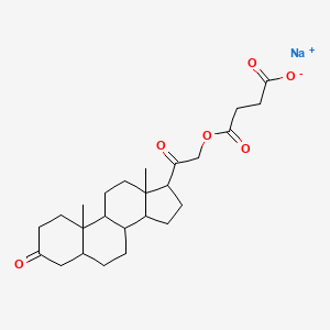 molecular formula C25H35NaO6 B8088636 sodium;4-[2-(10,13-dimethyl-3-oxo-1,2,4,5,6,7,8,9,11,12,14,15,16,17-tetradecahydrocyclopenta[a]phenanthren-17-yl)-2-oxoethoxy]-4-oxobutanoate 