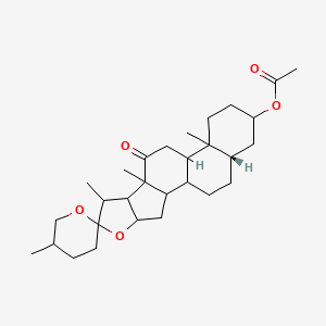molecular formula C29H44O5 B8088893 [(7S,18S)-5',7,9,13-tetramethyl-10-oxospiro[5-oxapentacyclo[10.8.0.02,9.04,8.013,18]icosane-6,2'-oxane]-16-yl] acetate 