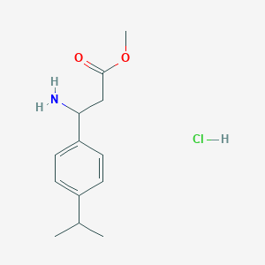 molecular formula C13H20ClNO2 B8089012 Methyl 3-amino-3-(4-isopropylphenyl)propanoate hydrochloride 