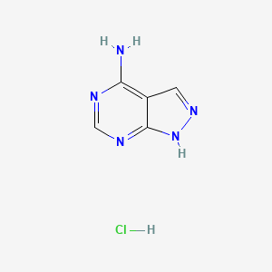 molecular formula C5H6ClN5 B8089030 1H-pyrazolo[3,4-d]pyrimidin-4-amine hydrochloride 