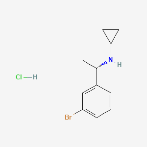 molecular formula C11H15BrClN B8089254 N-[(1S)-1-(3-Bromophenyl)ethyl]cyclopropanamine hydrochloride 