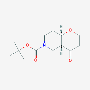 molecular formula C13H21NO4 B8089557 trans-tert-butyl 4-Oxohexahydro-2H-pyrano[3,2-c]pyridine-6(7H)-carboxylate 