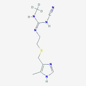 molecular formula C10H16N6S B8089664 1-cyano-2-[2-[(5-methyl-1H-imidazol-4-yl)methylsulfanyl]ethyl]-3-(trideuteriomethyl)guanidine 