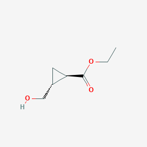 molecular formula C7H12O3 B8089815 Ethyl (1R,2R)-2-(hydroxymethyl)cyclopropanecarboxylate 