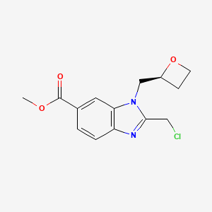 molecular formula C14H15ClN2O3 B8090066 methyl 2-(chloromethyl)-3-[[(2S)-oxetan-2-yl]methyl]benzimidazole-5-carboxylate 