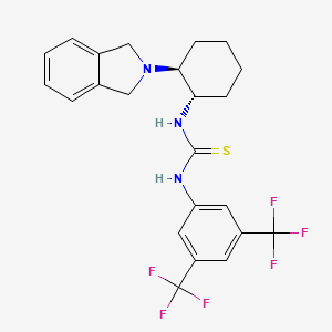 molecular formula C23H23F6N3S B8090211 1-(3,5-Bis(trifluoromethyl)phenyl)-3-((1S,2S)-2-(isoindolin-2-yl)cyclohexyl)thiourea 