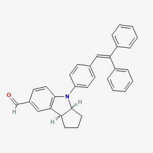 molecular formula C32H27NO B8090722 (3aS,8bS)-4-(4-(2,2-diphenylvinyl)phenyl)-1,2,3,3a,4,8b-hexahydrocyclopenta[b]indole-7-carbaldehyde 