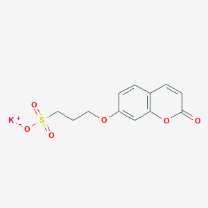 molecular formula C12H11KO6S B080910 Potassium 3-[(2-oxo-2H-1-benzopyran-7-YL)oxy]propanesulphonate CAS No. 13725-45-6