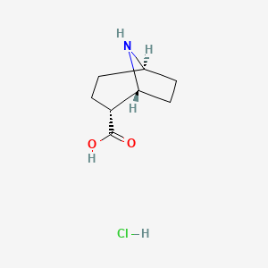 molecular formula C8H14ClNO2 B8092077 (1R,2R,5R)-8-Azabicyclo[3.2.1]octane-2-carboxylic acid hydrochloride 