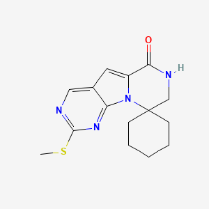molecular formula C15H18N4OS B8092126 4-methylsulfanylspiro[1,3,5,11-tetrazatricyclo[7.4.0.02,7]trideca-2,4,6,8-tetraene-13,1'-cyclohexane]-10-one 
