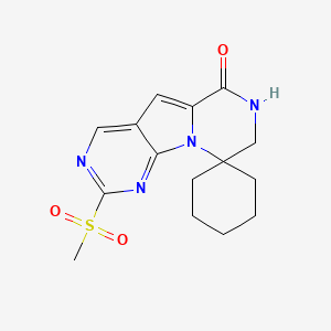 molecular formula C15H18N4O3S B8092134 4-methylsulfonylspiro[1,3,5,11-tetrazatricyclo[7.4.0.02,7]trideca-2,4,6,8-tetraene-13,1'-cyclohexane]-10-one 