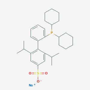 molecular formula C30H42NaO3PS B8092266 sodium;4-(2-dicyclohexylphosphanylphenyl)-3,5-di(propan-2-yl)benzenesulfonate 