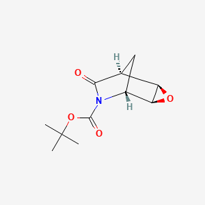 molecular formula C11H15NO4 B8092356 racemic-(1S,2R,4S,5R)-tert-butyl 7-oxo-3-oxa-6-azatricyclo[3.2.1.02,4]octane-6-carboxylate 