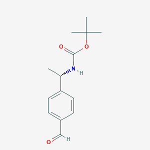 molecular formula C14H19NO3 B8092464 (S)-tert-Butyl (1-(4-formylphenyl)ethyl)carbamate 