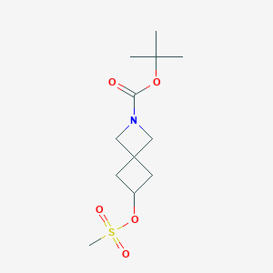 molecular formula C12H21NO5S B8092513 Tert-butyl 6-((methylsulfonyl)oxy)-2-azaspiro[3.3]heptane-2-carboxylate 