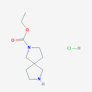 molecular formula C10H19ClN2O2 B8092548 Ethyl 2,7-diazaspiro[4.4]nonane-2-carboxylate hydrochloride 