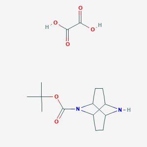 molecular formula C15H24N2O6 B8092611 Tert-butyl 2,7-diazatricyclo[4.4.0.03,8]decane-2-carboxylate oxalate 