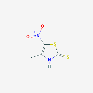 molecular formula C4H4N2O2S2 B080927 2(3H)-Thiazolethione, 4-methyl-5-nitro- CAS No. 13416-33-6