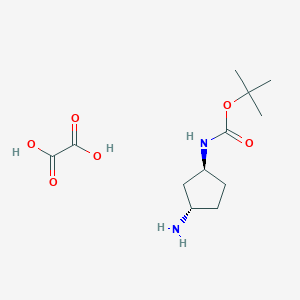 molecular formula C12H22N2O6 B8092751 tert-Butyl ((1S,3S)-3-aminocyclopentyl)carbamate oxalate 
