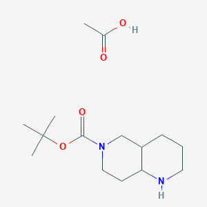 molecular formula C15H28N2O4 B8092769 tert-Butyl octahydro-1,6-naphthyridine-6(2H)-carboxylate acetate 