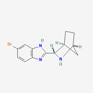 molecular formula C13H14BrN3 B8092956 2-((1R,3S,4S)-2-azabicyclo[2.2.1]heptan-3-yl)-6-broMo-1H-benzo[d]iMidazole 