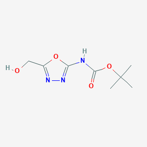 molecular formula C8H13N3O4 B8093200 tert-butyl N-[5-(hydroxymethyl)-1,3,4-oxadiazol-2-yl]carbamate 