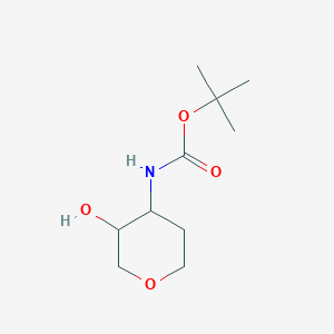 molecular formula C10H19NO4 B8093252 tert-Butyl (3-hydroxytetrahydro-2H-pyran-4-yl)carbamate 