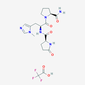 molecular formula C19H25F3N6O6 B8093336 PGlu-3-methyl-His-Pro-NH2 TFA 
