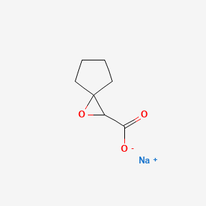 molecular formula C7H9NaO3 B8093509 sodium;1-oxaspiro[2.4]heptane-2-carboxylate 