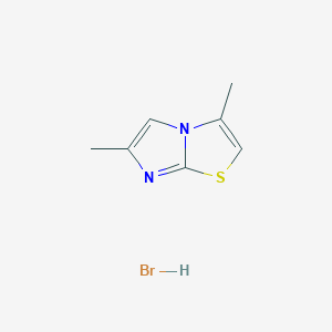molecular formula C7H9BrN2S B8093592 3,6-dimethylimidazo[2,1-b][1,3]thiazole;hydrobromide 