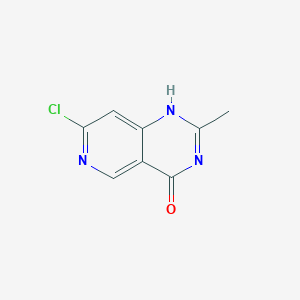 molecular formula C8H6ClN3O B8095346 7-chloro-2-methyl-1H-pyrido[4,3-d]pyrimidin-4-one 