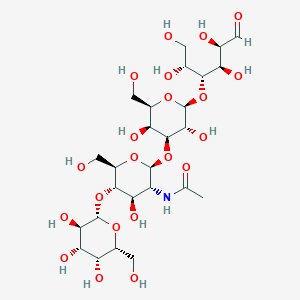 molecular formula C26H45NO21 B080962 N-[(2S,3R,4R,5S,6R)-2-[(2R,3S,4S,5R,6S)-3,5-dihydroxy-2-(hydroxymethyl)-6-[(2R,3R,4R,5R)-1,2,4,5-tetrahydroxy-6-oxohexan-3-yl]oxyoxan-4-yl]oxy-4-hydroxy-6-(hydroxymethyl)-5-[(2S,3R,4S,5R,6R)-3,4,5-trihydroxy-6-(hydroxymethyl)oxan-2-yl]oxyoxan-3-yl]acetamide CAS No. 13007-32-4