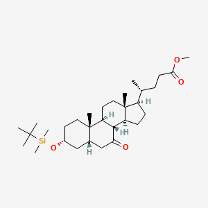 molecular formula C31H54O4Si B8096427 methyl (4R)-4-[(3R,5S,8R,9S,10S,13R,14S,17R)-3-[tert-butyl(dimethyl)silyl]oxy-10,13-dimethyl-7-oxo-1,2,3,4,5,6,8,9,11,12,14,15,16,17-tetradecahydrocyclopenta[a]phenanthren-17-yl]pentanoate 