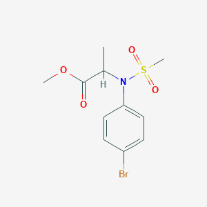 molecular formula C11H14BrNO4S B8096449 Methyl 2-[N-(4-bromophenyl)methanesulfonamido]propanoate 