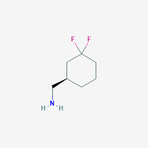 molecular formula C7H13F2N B8096457 1-[(1R)-3,3-difluorocyclohexyl]methanamine 