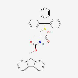 molecular formula C38H33NO4S B8096837 N-[(9H-Fluoren-9-ylmethoxy)carbonyl]-2-methyl-S-(triphenylmethyl)-L-cysteine 