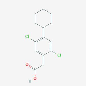 molecular formula C14H16Cl2O2 B080970 (2,5-Dichloro-4-cyclohexylphenyl)acetic acid CAS No. 13376-40-4
