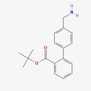 molecular formula C18H21NO2 B8097116 tert-butyl 2-[4-(aminomethyl)phenyl]benzoate 