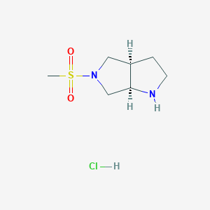 molecular formula C7H15ClN2O2S B8097264 cis-5-methanesulfonyl-octahydropyrrolo[2,3-c]pyrrole hydrochloride 