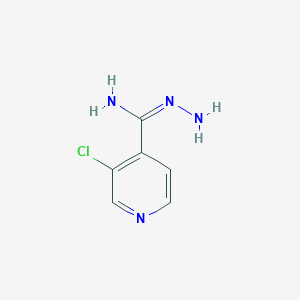 molecular formula C6H7ClN4 B8097354 N'-amino-3-chloropyridine-4-carboximidamide 