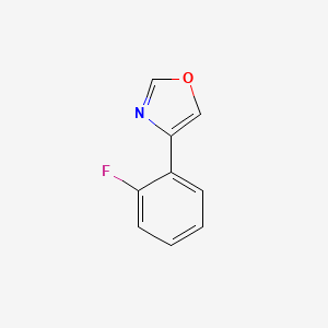 molecular formula C9H6FNO B8097620 4-(2-Fluorophenyl)oxazole 