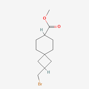 molecular formula C12H19BrO2 B8097652 Methyl 2-(bromomethyl)spiro[3.5]nonane-7-carboxylate 