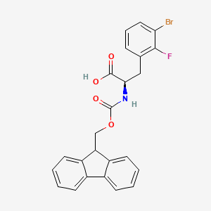 molecular formula C24H19BrFNO4 B8097898 N-Fmoc-3-bromo-2-fluoro-D-phenylalanine 