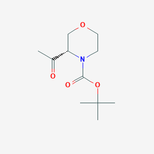 molecular formula C11H19NO4 B8098085 (3S)-4-Boc-3-acetylmorpholine 